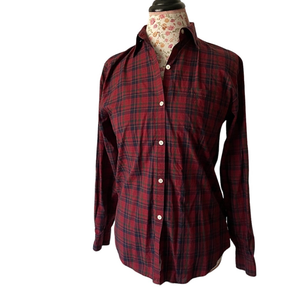 Ralph Lauren Plaid Shirt Small Vintage Button Up Shirt, Classic American Style